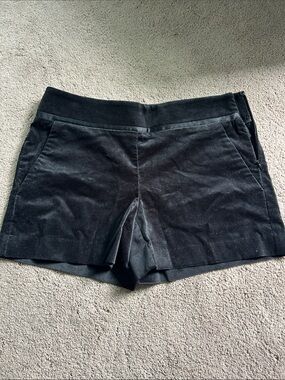 LOFT Black Women's Velvet Shorts - Size 2